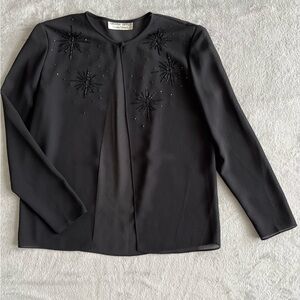 Adrianna Papell Evening Essentials black semi-sheer cardigan